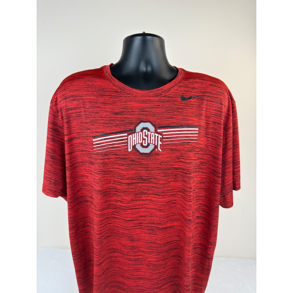 Nike Tee Ohio State Buckeyes Mens XXL Red Heather Space Dye T-Shirt Short Sleeve